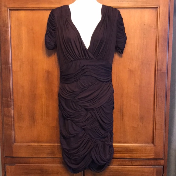 Halston Heritage Deep Plum Bandage Dress M - Picture 2 of 6